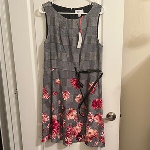 Elle Black and Pink Floral Mini Dress